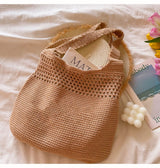 Women’s Cotton Crochet Shoulder Bag Bucket Bag for Boho Everyday Style & Gifts