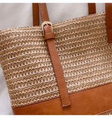 Women’s Straw Woven Tote Shoulder Bag for Beach, Vacation & Summer Outfits