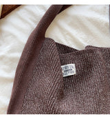 Women’s Cotton Knit Shoulder Bag Bucket Bag for Boho Everyday Style & Gifts