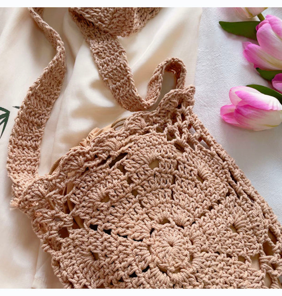 Women’s Boho Cotton Knitted Shoulder Bag Crossbody Bag for Boho Everyday Style & Gifts