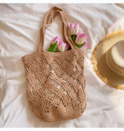 Women’s Cotton Crochet Bucket Bag for Boho Everyday Style & Gifts