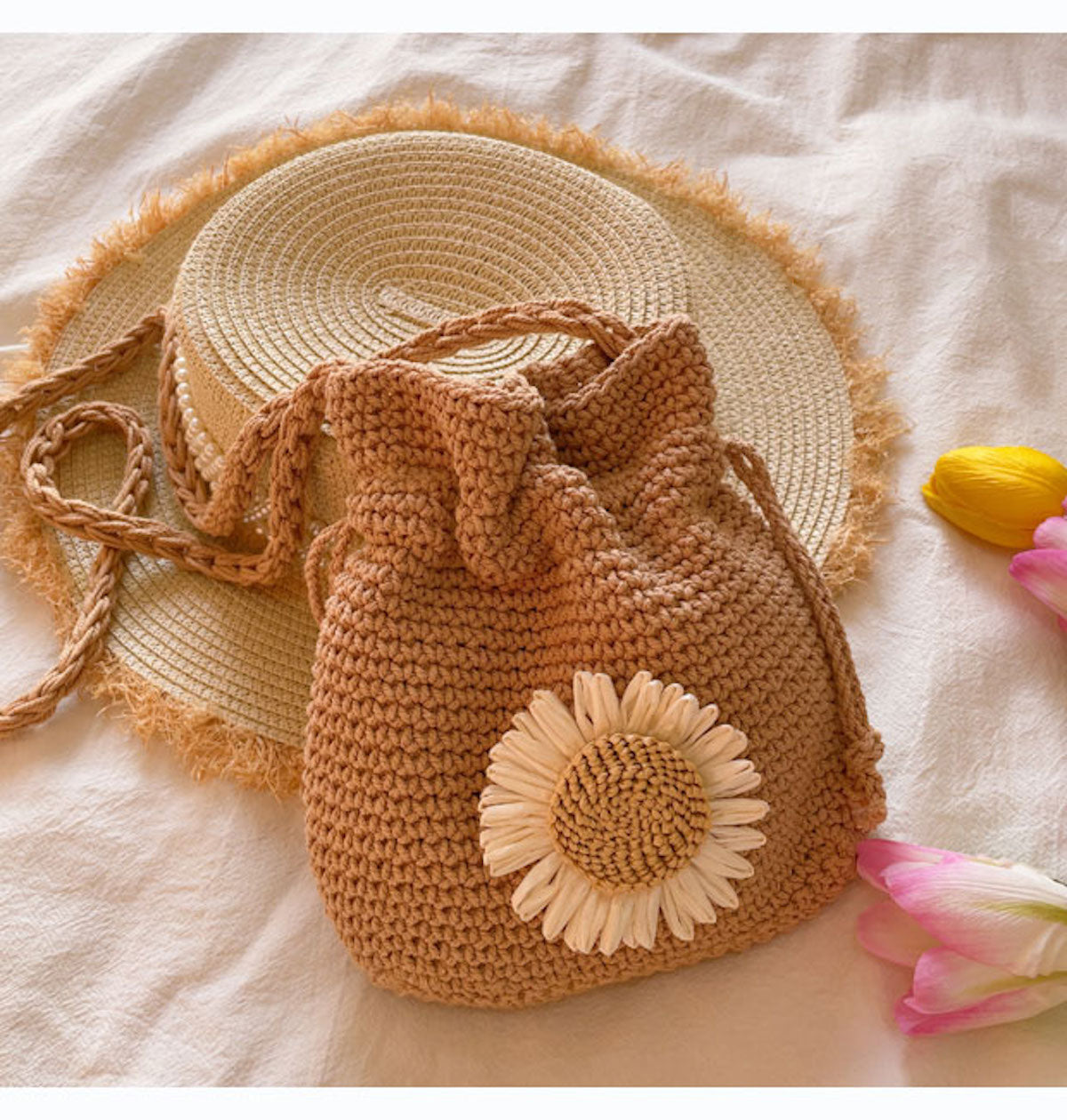 Women’s Handmade Crochet Flower Purse Crossbody Bag for Boho Everyday Style & Gifts
