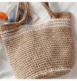 Women’s Crochet Cotton Twine Knitted Shoulder Bag Tote Bag for Boho Everyday Style & Gifts