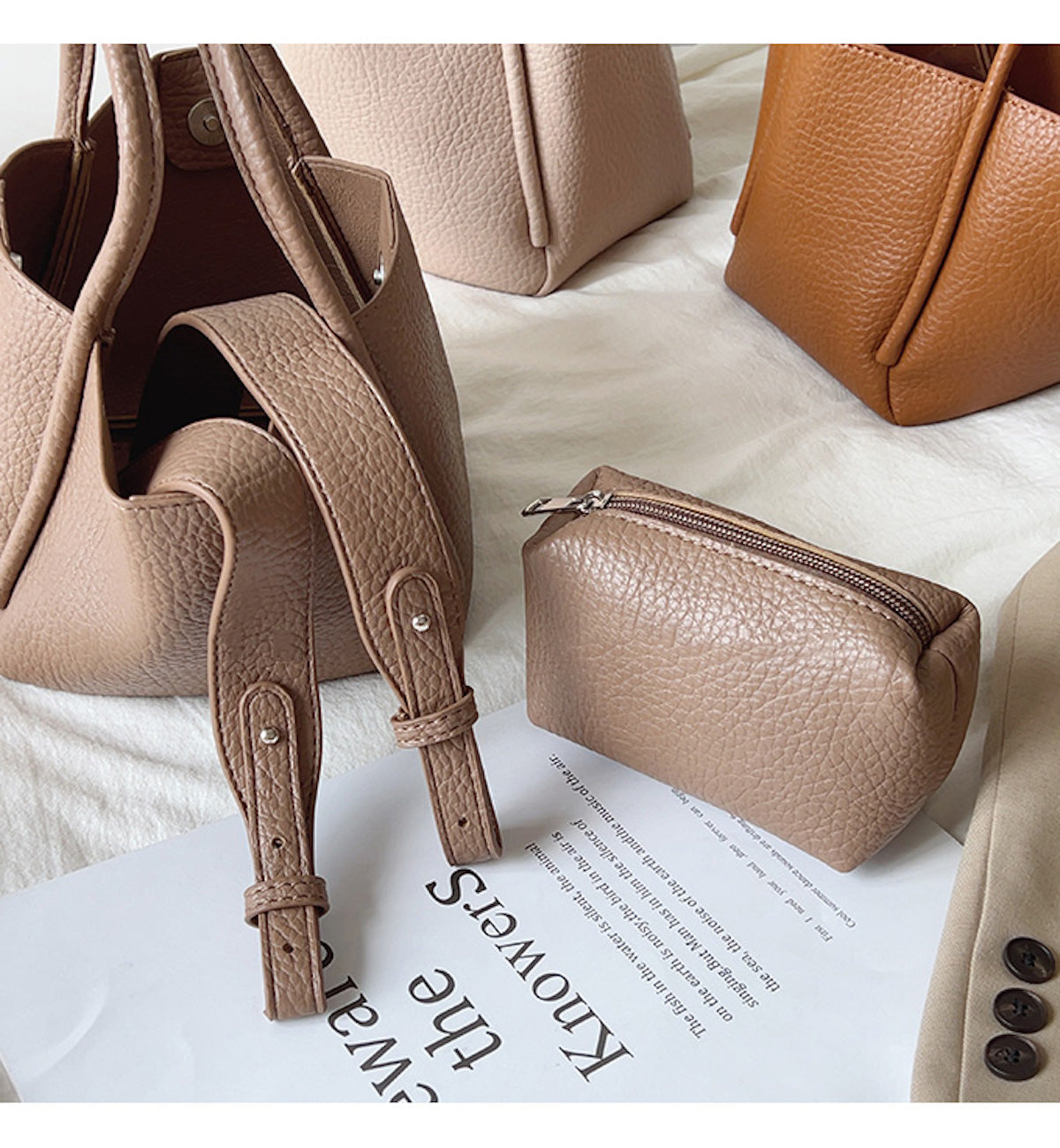Women’s Soft Leather Bucket Bag for Everyday City Outfits