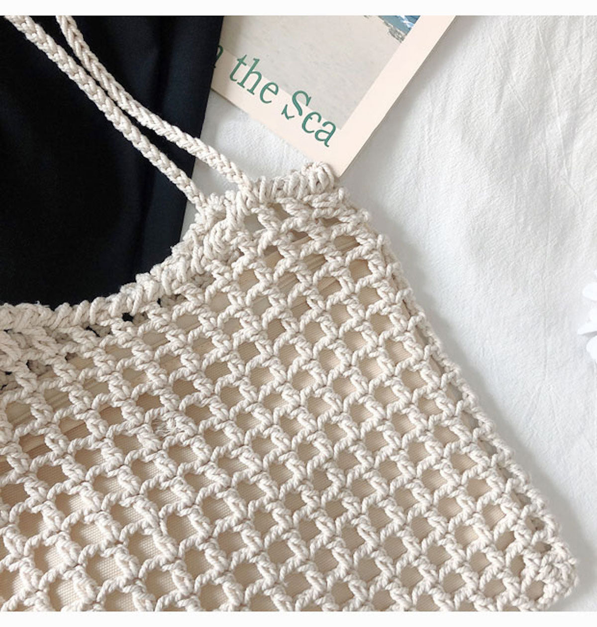 Women’s Lightweight Cotton Knitted Shoulder Bag Messenger Bag for Boho Everyday Style & Gifts