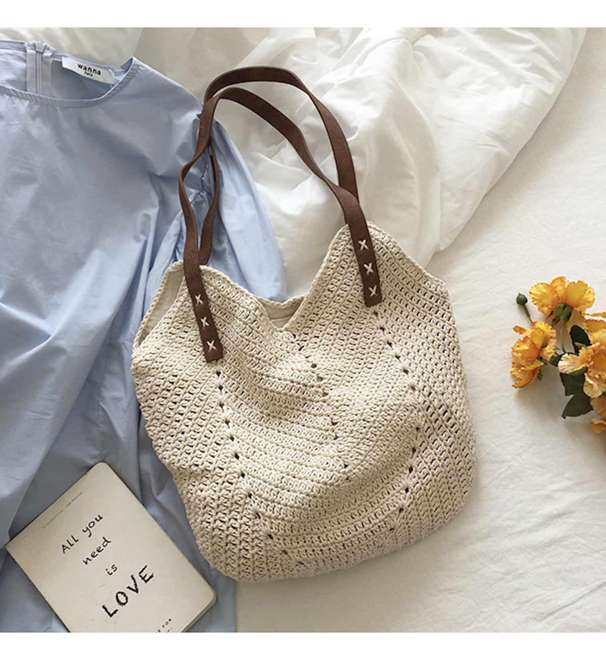 Women’s Retro Cotton Knitted Shoulder Bag for Boho Everyday Style & Gifts