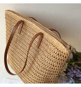 Women’s Straw Woven Tote for Beach, Vacation & Summer Outfits