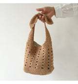 Women’s Medium Crochet Cotton Bucket Bag for Boho Everyday Style & Gifts