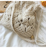 Women’s Macrame Cotton Retro Cotton Macrame Shoulder Drawstring Bag Crossbody Bag for Boho Everyday Style & Gifts