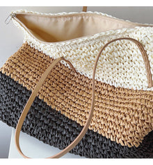 Women’s Large Straw Woven Summer Tote for Beach, Vacation & Summer Outfits