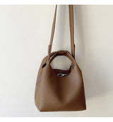 Women’s Soft Leather Bucket Shoulder Bag for Everyday City Outfits