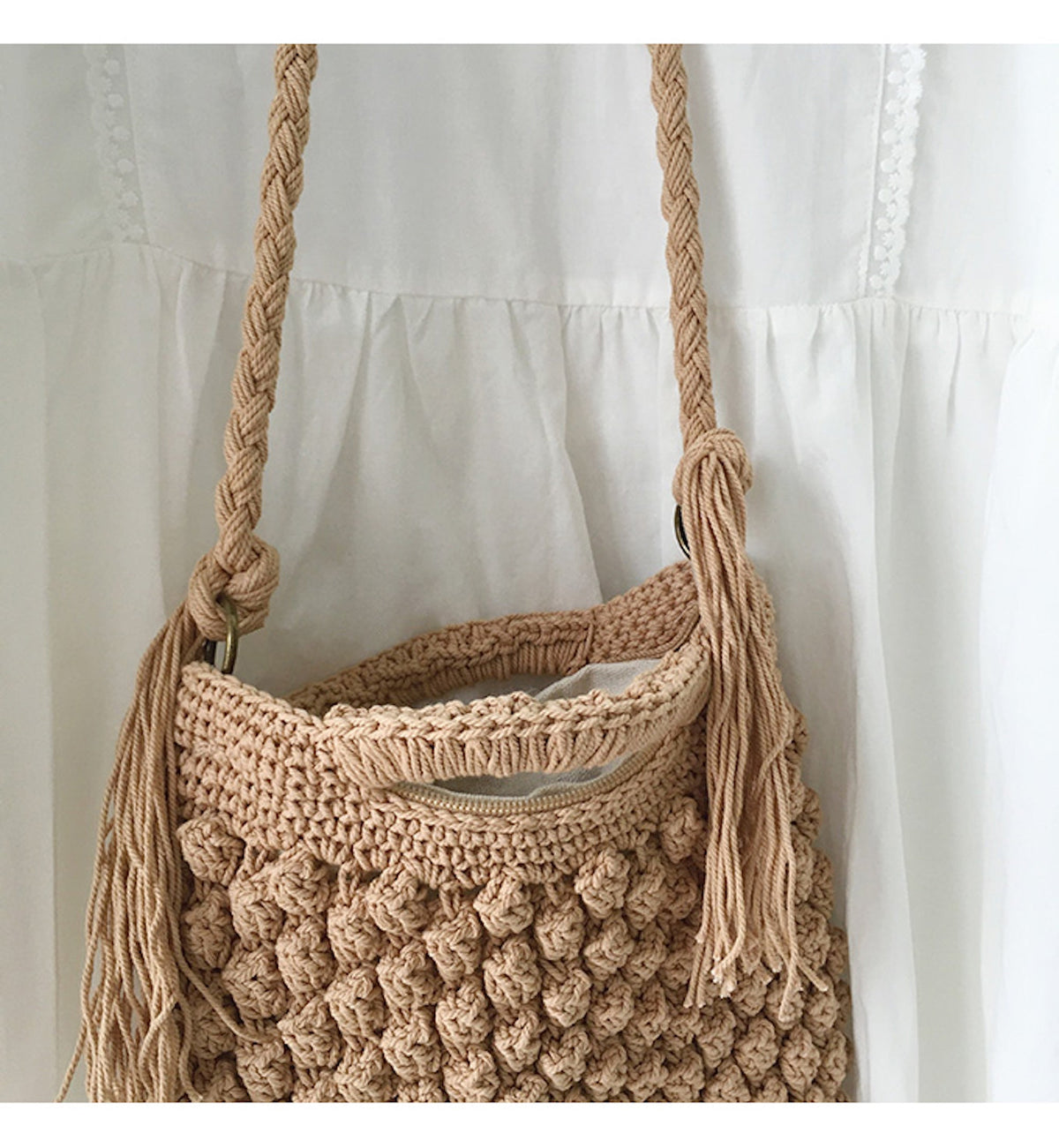Women’s Natural Cotton Casual Shoulder Bag for Boho Everyday Style & Gifts