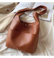 Women’s Simple Leather Tote Bag for Everyday City Outfits