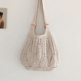 Women’s Retro Artsy Twist Cotton Knitted Bag Shoulder Bag for Boho Everyday Style & Gifts