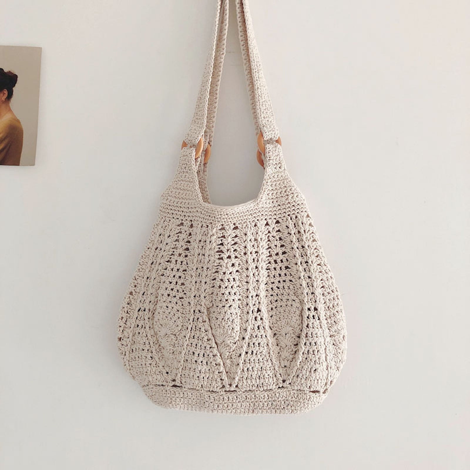 Women’s Retro Artsy Twist Cotton Knitted Bag Shoulder Bag for Boho Everyday Style & Gifts