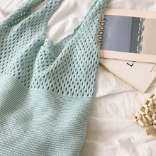 Women’s Macaron Colored Cotton Knitted Shoulder Bag for Boho Everyday Style & Gifts