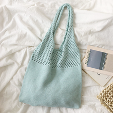 Women’s Macaron Colored Cotton Knitted Shoulder Bag for Boho Everyday Style & Gifts
