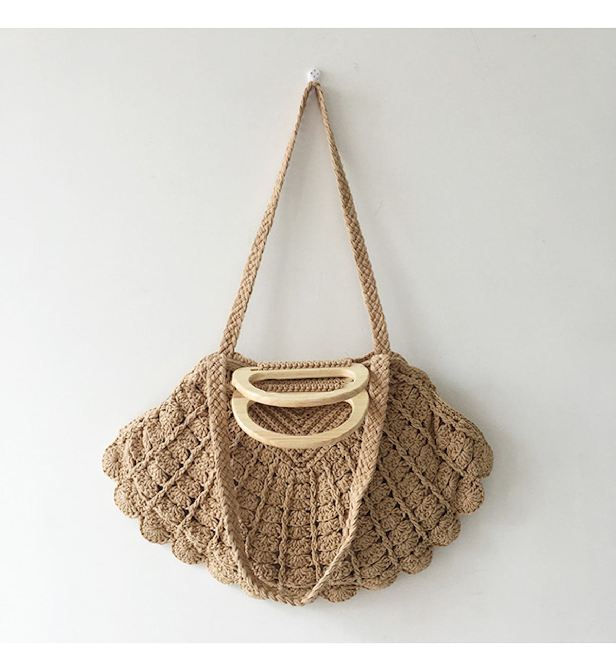 Women’s Artsy Shell Shaped Cotton Shoulder Bag Purse for Boho Everyday Style & Gifts