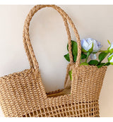 Women’s Straw Basket Summer Tote Bag for Beach, Vacation & Summer Outfits