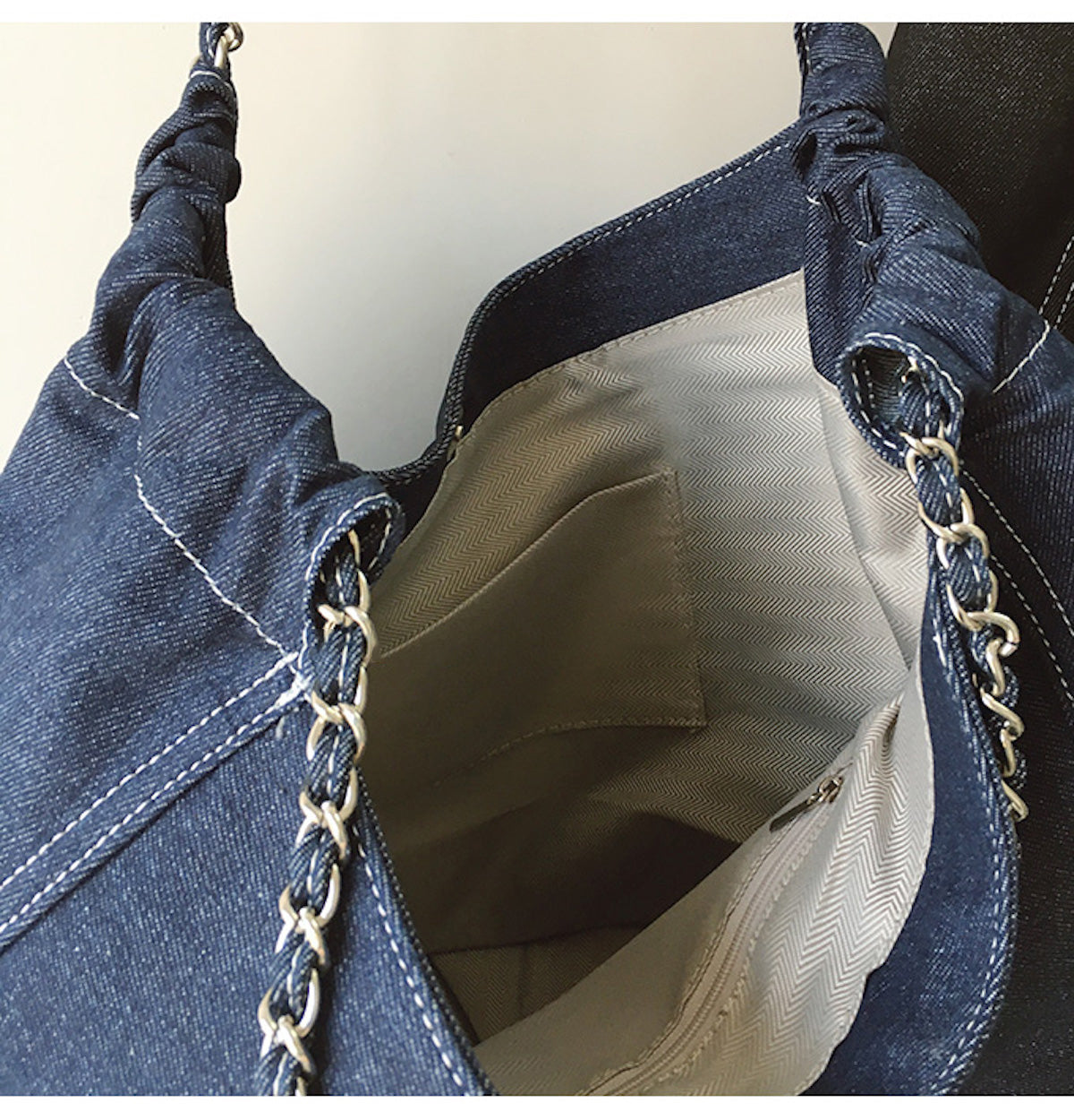 Women’s Retro Chain Strap Denim Tote for Everyday Outfits & Gifts