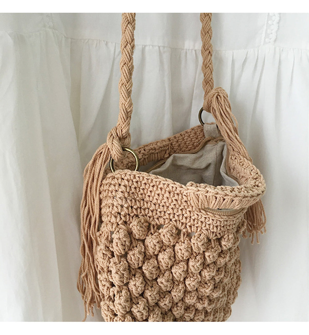 Women’s Natural Cotton Casual Shoulder Bag for Boho Everyday Style & Gifts