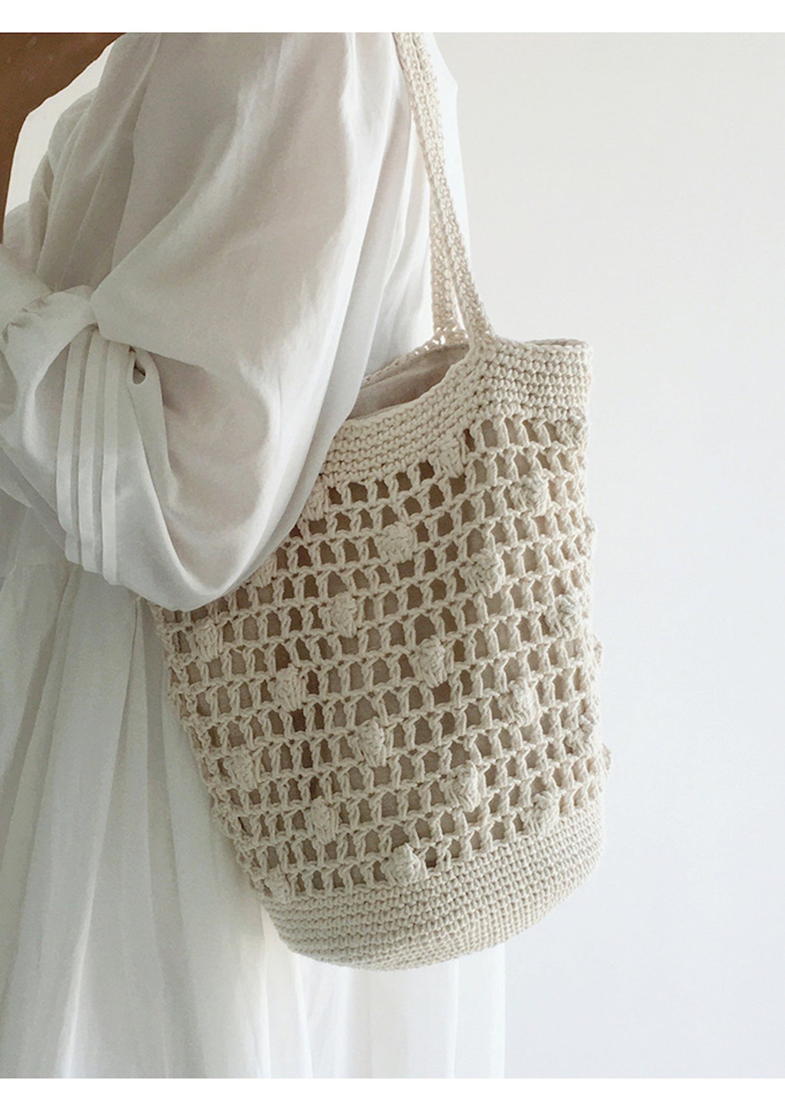 Women’s Crochet Cotton Bucket Shoulder Bag for Boho Everyday Style & Gifts