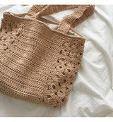Crochet Cotton Retro Artsy Knitted Shoulder Women's Woven Bag for Boho Everyday Style & Gifts