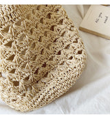 Women’s Patterned Straw Shoulder Bucket Bag for Beach, Vacation & Summer Outfits