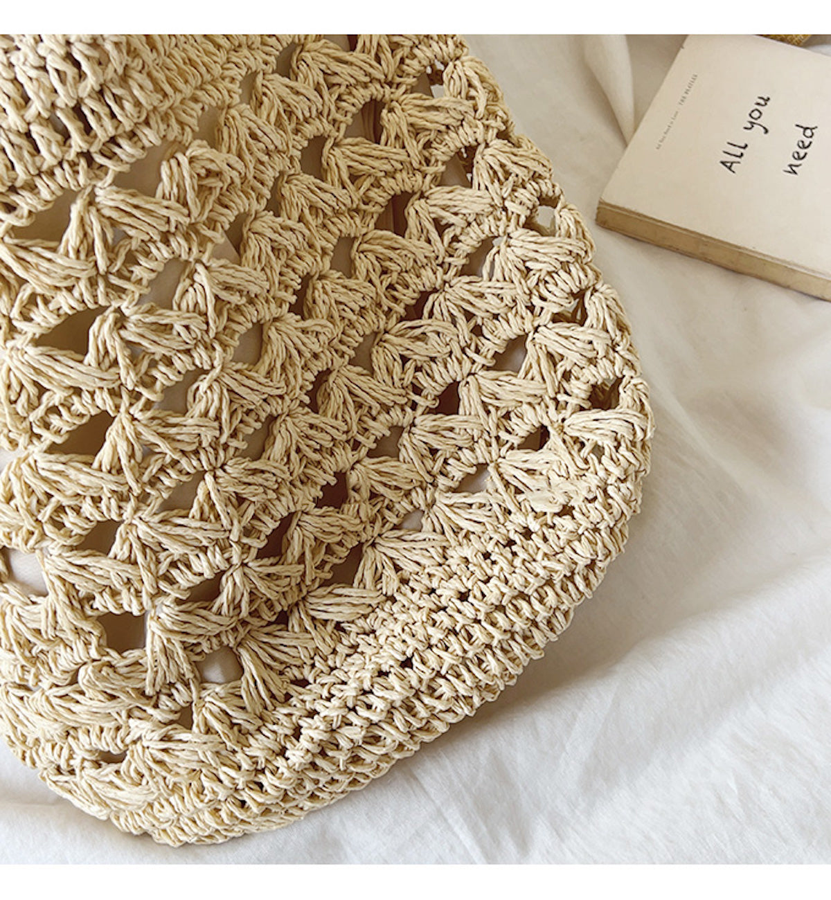 Women’s Patterned Straw Shoulder Bucket Bag for Beach, Vacation & Summer Outfits