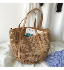 Women’s Large Straw Woven Tote Bag for Beach, Vacation & Summer Outfits