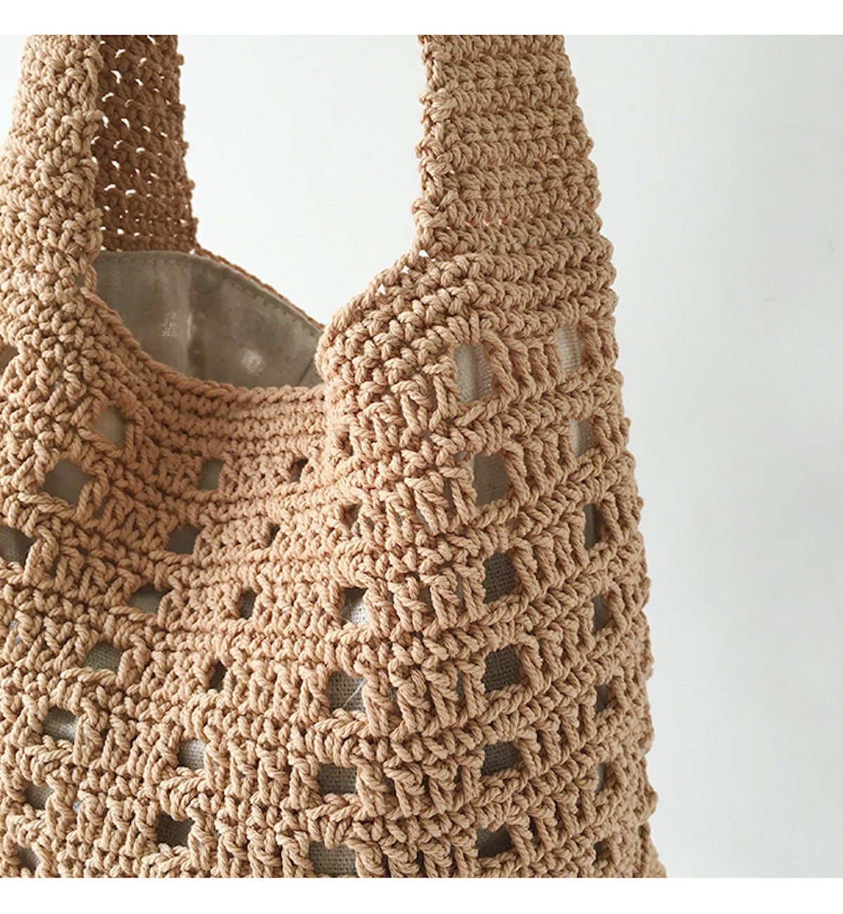 Women’s Medium Crochet Cotton Bucket Bag for Boho Everyday Style & Gifts