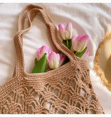 Women’s Cotton Crochet Bucket Bag for Boho Everyday Style & Gifts