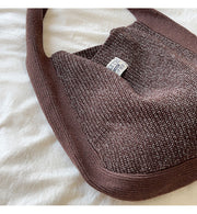 Women’s Cotton Knit Shoulder Bag Bucket Bag for Boho Everyday Style & Gifts