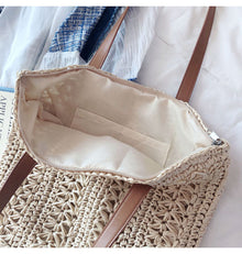 Damen Strohgewebte Sommertragetasche für Strand, Urlaub & Sommer-Outfits