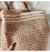 Women’s Crochet Cotton Twine Knitted Shoulder Bag Tote Bag for Boho Everyday Style & Gifts
