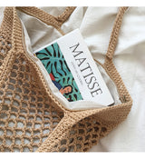 Women’s Retro Fish Net Cotton Knitted Shoulder Bag for Boho Everyday Style & Gifts