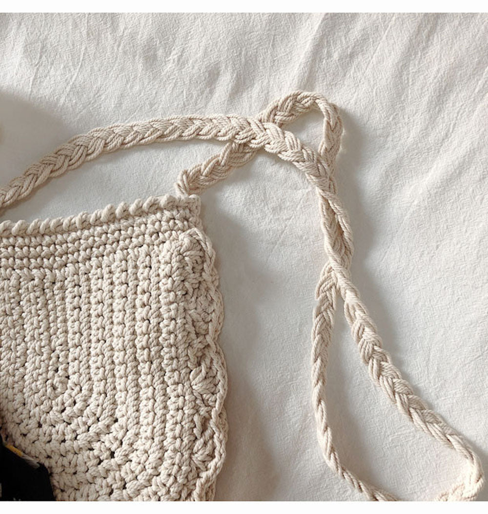 Women’s Mini Cotton Knitted Shoulder Bag Purse for Boho Everyday Style & Gifts