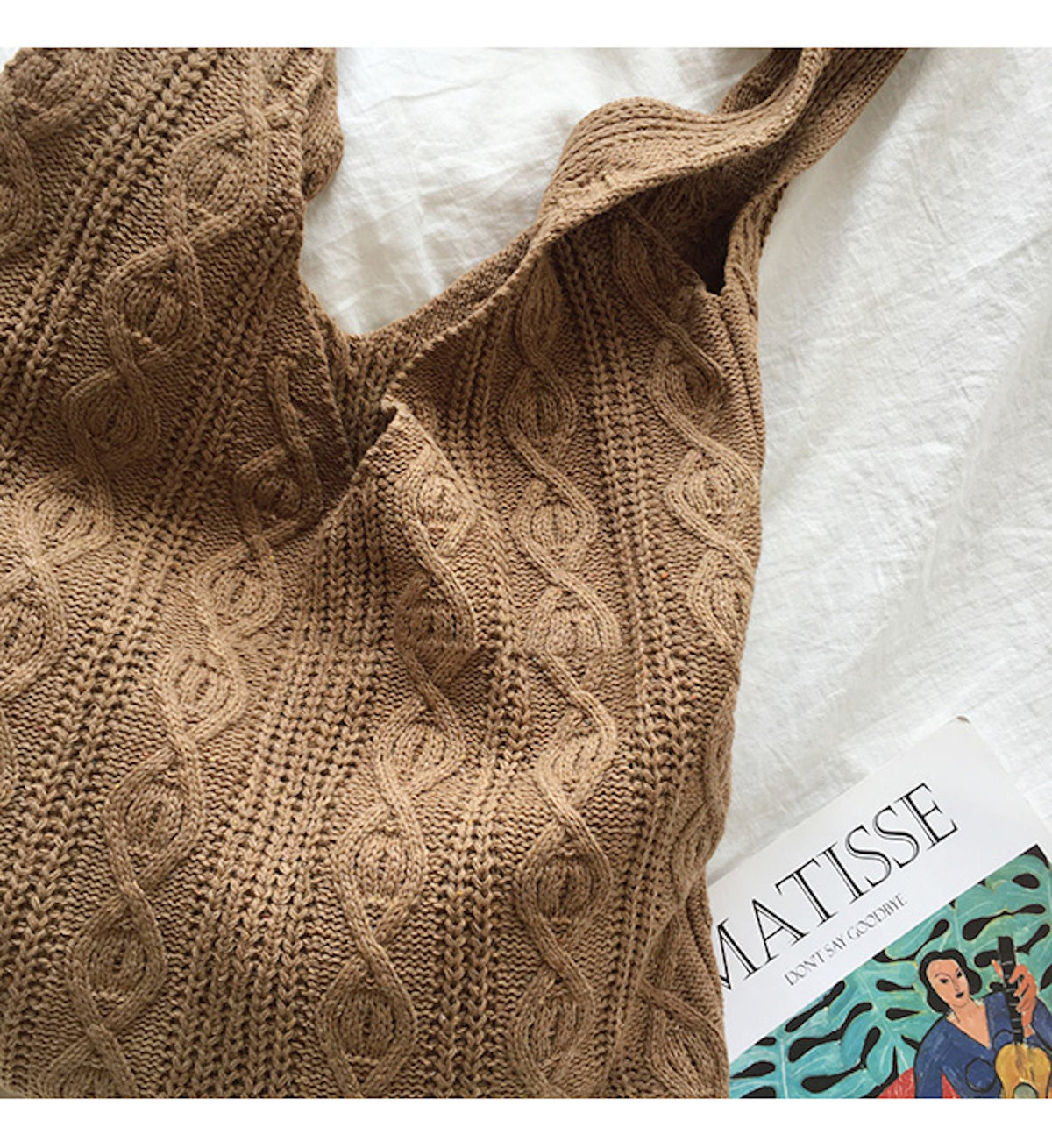 Women’s Retro Artsy Twist Cotton Knitted Shoulder Bag for Boho Everyday Style & Gifts