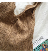 Women’s Retro Artsy Twist Cotton Knitted Shoulder Bag for Boho Everyday Style & Gifts