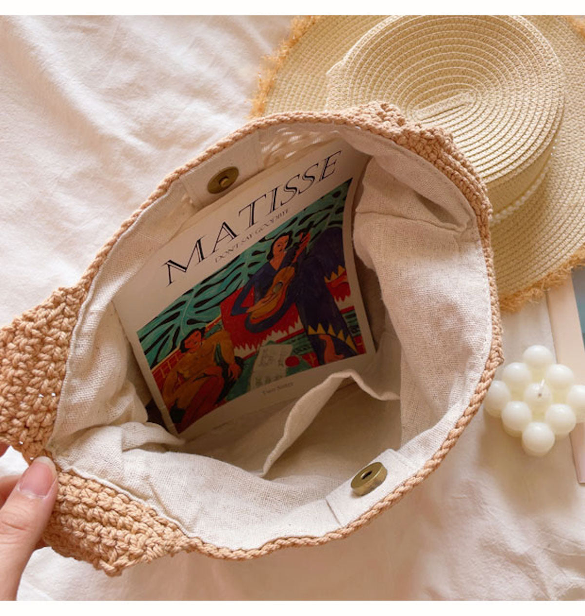 Women’s Cotton Crochet Shoulder Bag Bucket Bag for Boho Everyday Style & Gifts