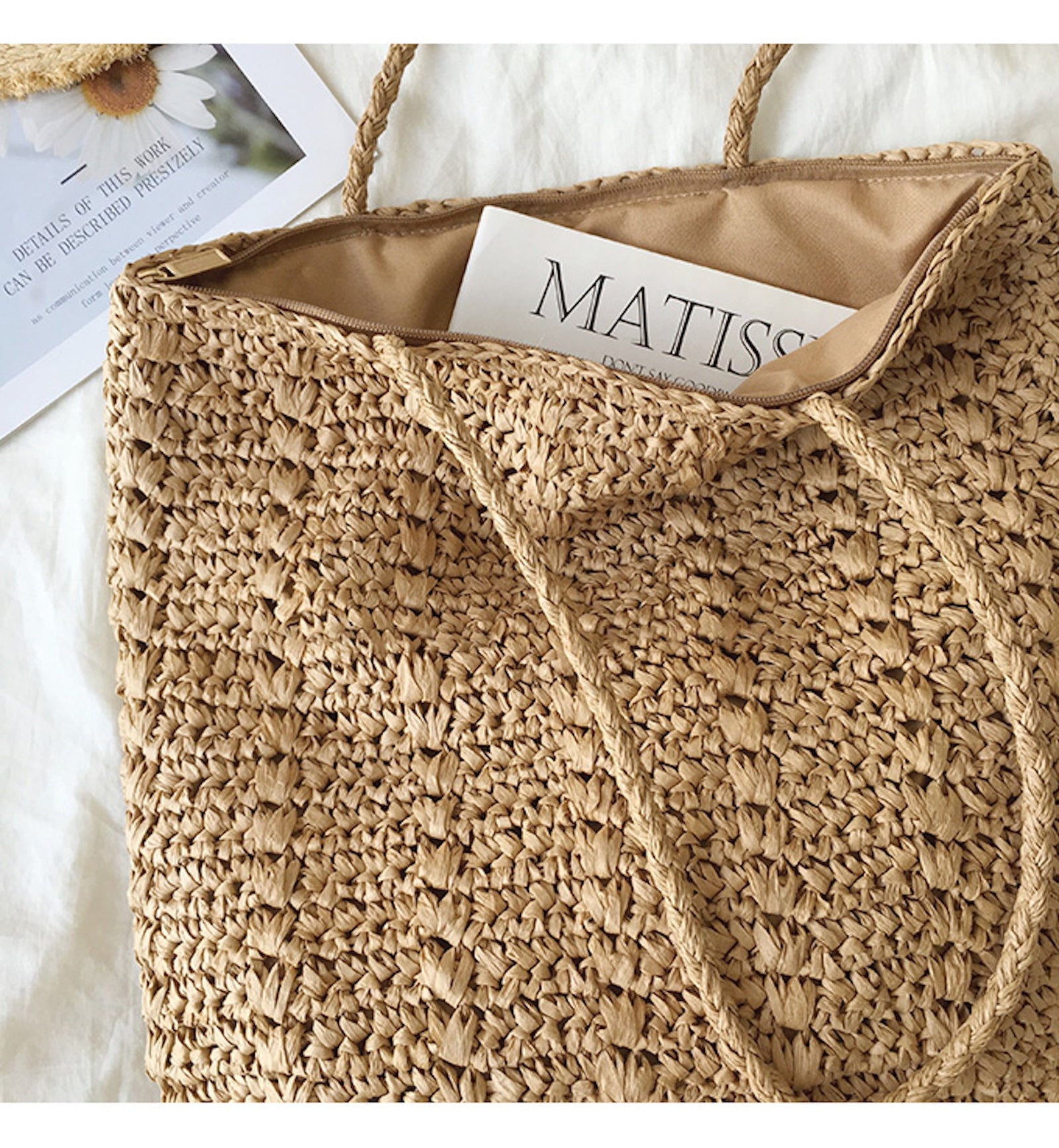 Women’s Lightweight Straw Woven Square Tote Bag for Beach, Vacation & Summer Outfits