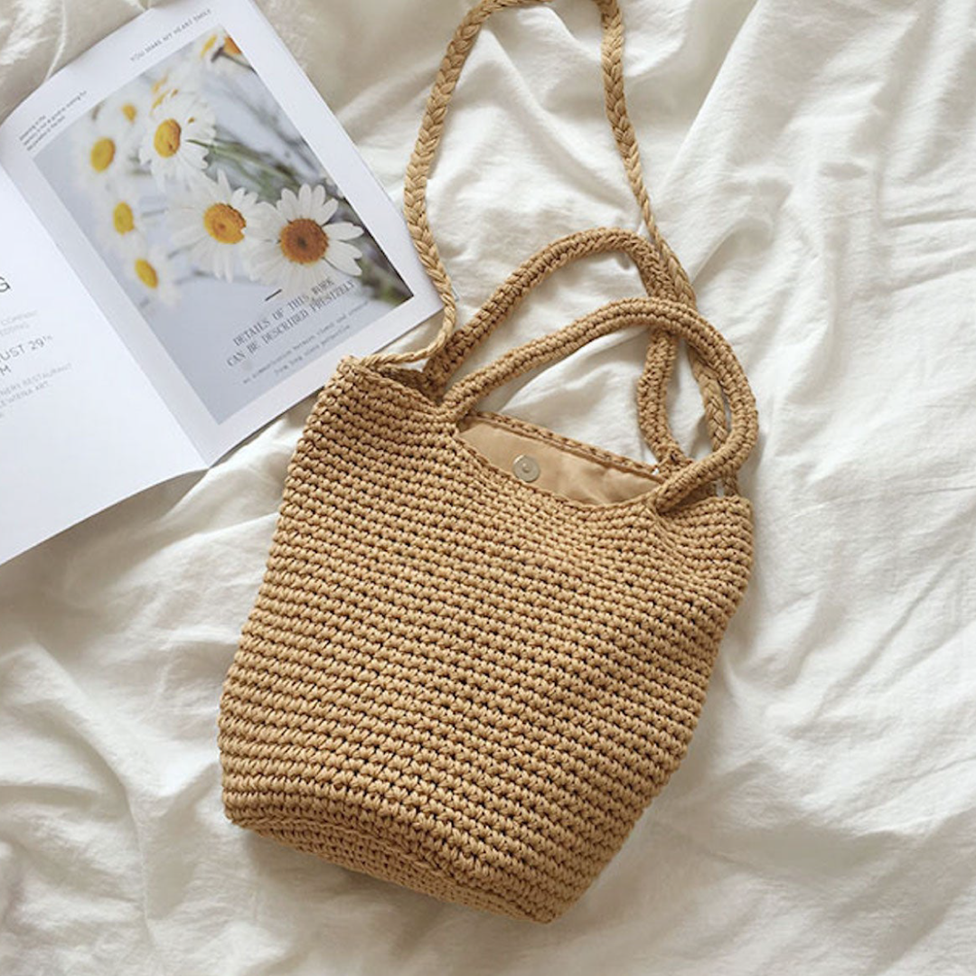 Women’s Large Crochet Cotton Bucket Bag for Boho Everyday Style & Gifts