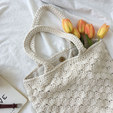 Women’s Patterned Cotton Knitted Shoulder Bag Purse for Boho Everyday Style & Gifts