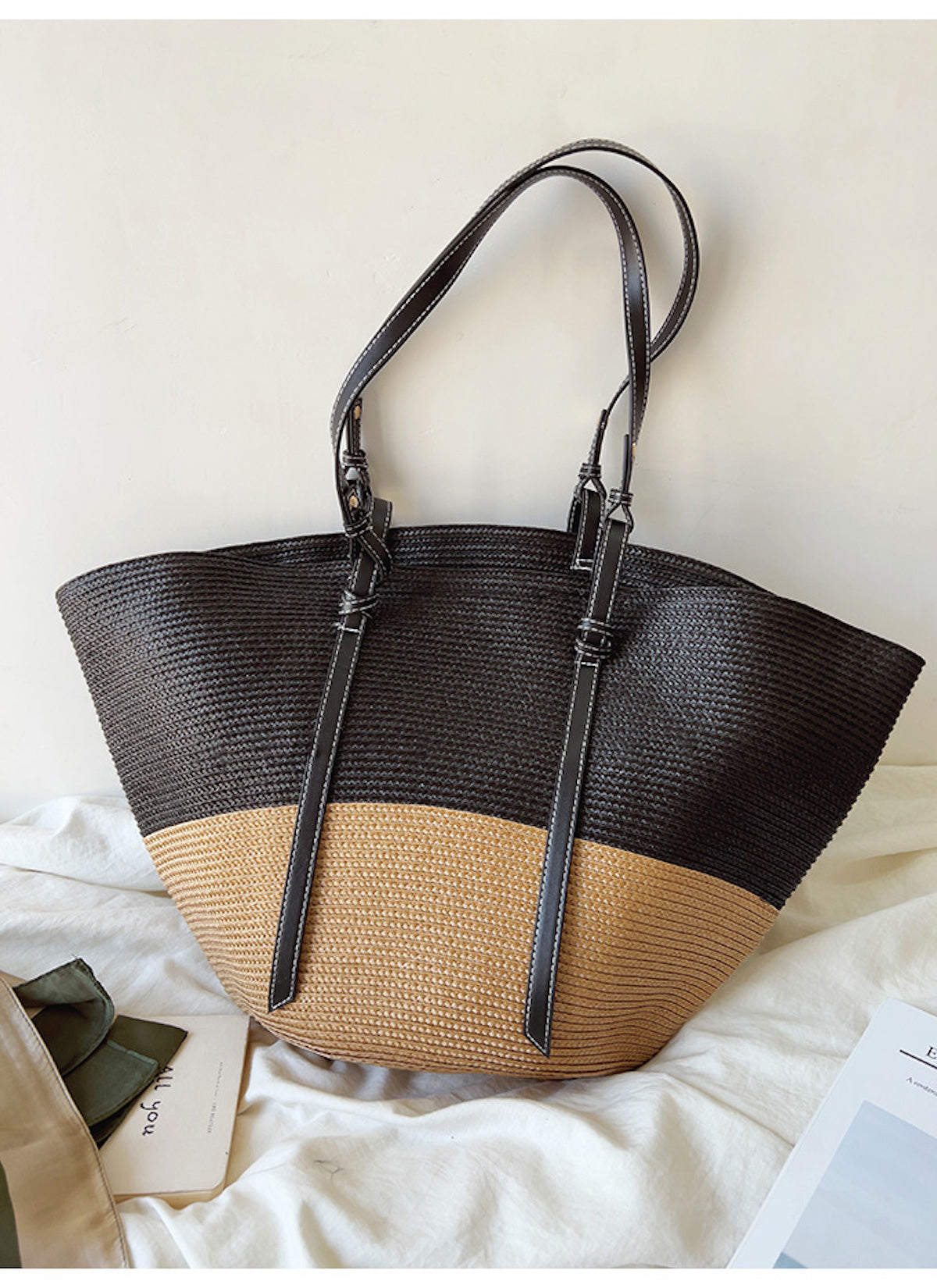Women’s Large Shell Shaped Straw Purse Beach Bag for Beach, Vacation & Summer Outfits