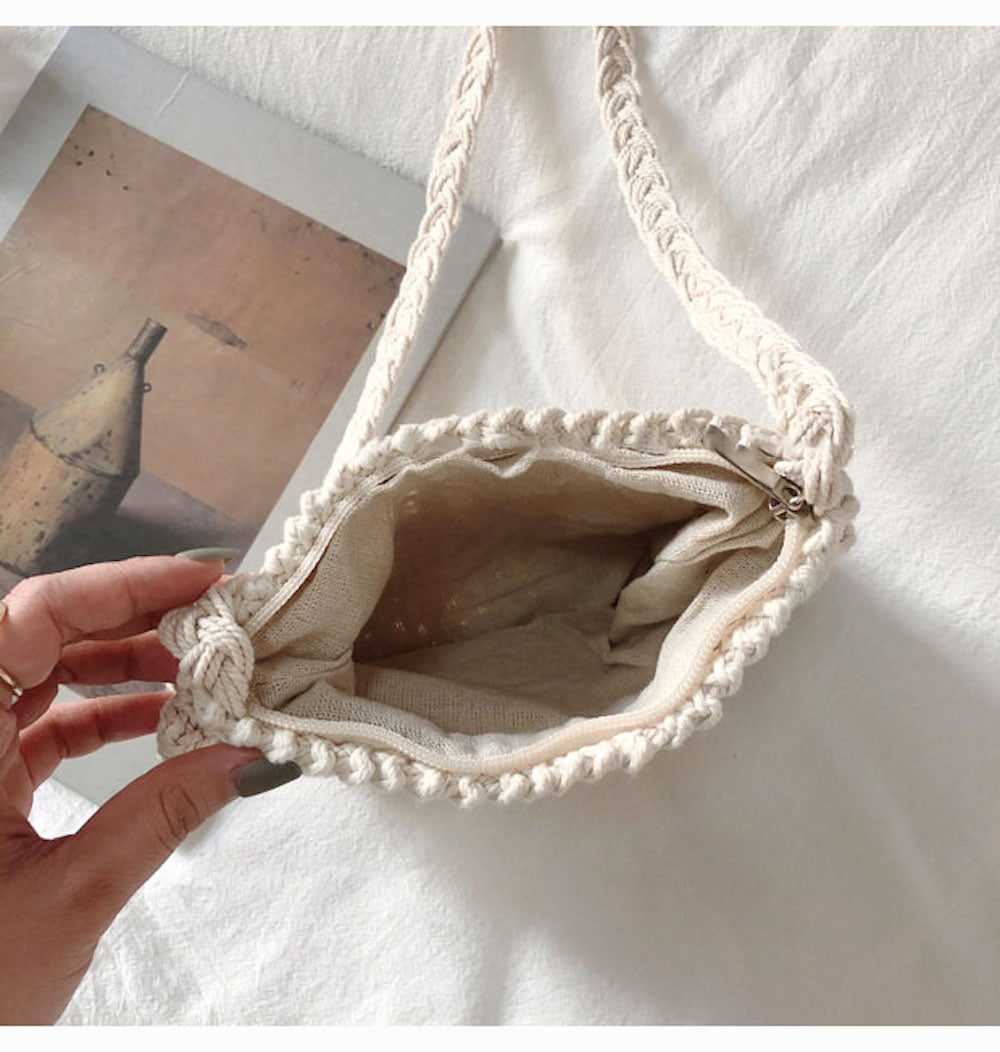 Women’s Mini Cotton Knitted Shoulder Bag Purse for Boho Everyday Style & Gifts