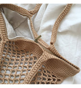 Women’s Retro Fish Net Cotton Knitted Shoulder Bag for Boho Everyday Style & Gifts