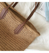Women’s Retro Straw Woven Tote Bag for Beach, Vacation & Summer Outfits