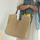 Women’s Beach Straw Woven Tote Bag for Beach, Vacation & Summer Outfits