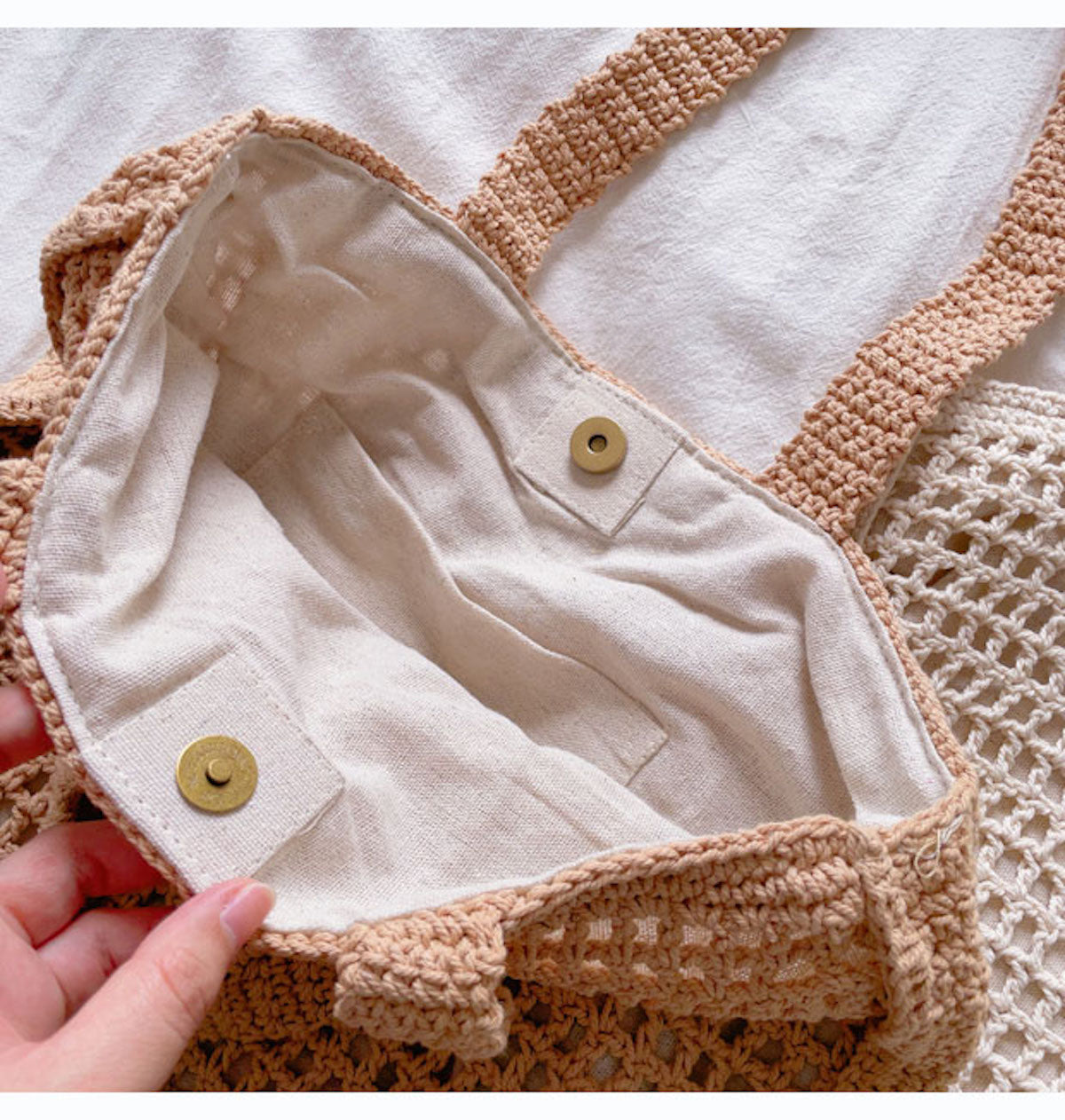 Women’s Handmade Crochet Large Fishnet Tote for Boho Everyday Style & Gifts