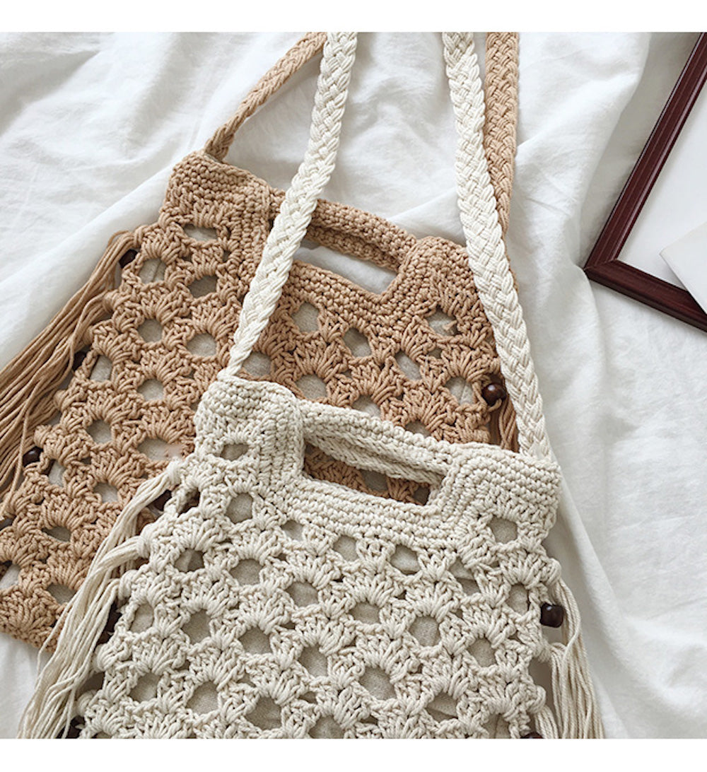 Women’s Retro Cotton Crochet Shoulder Bag for Boho Everyday Style & Gifts